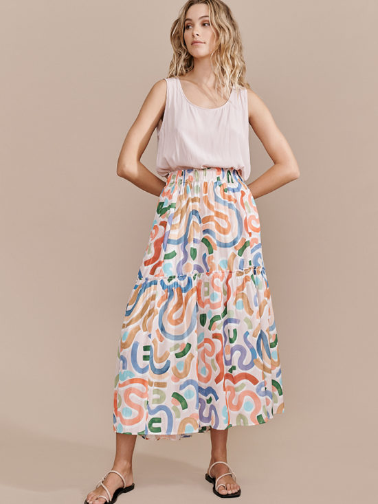 MYLAN マイラン Hi Waist Flare Maxi Skirt ミント-