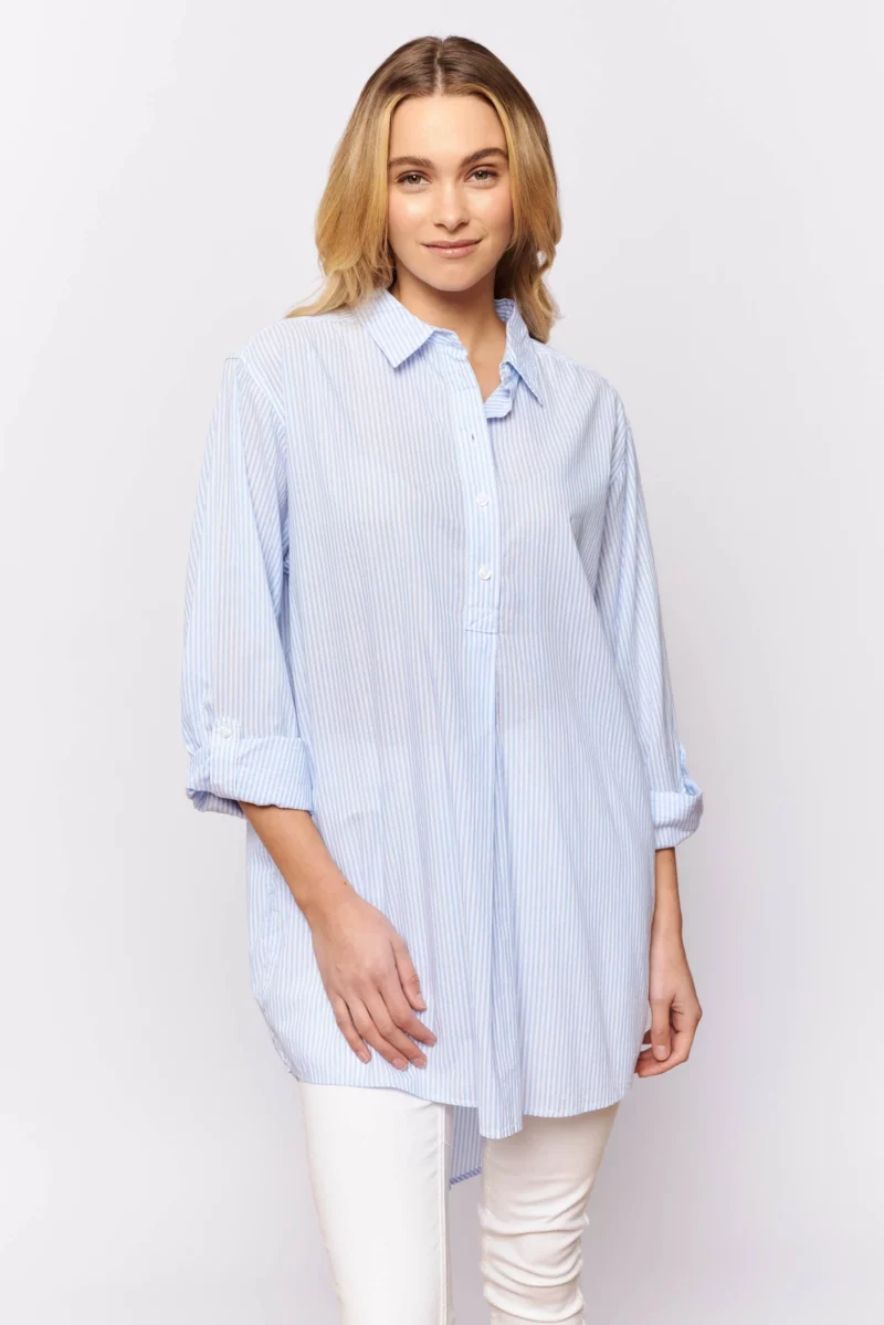 alessandra shirts overshirt in blue stripe voile 31268498931766 scaled
