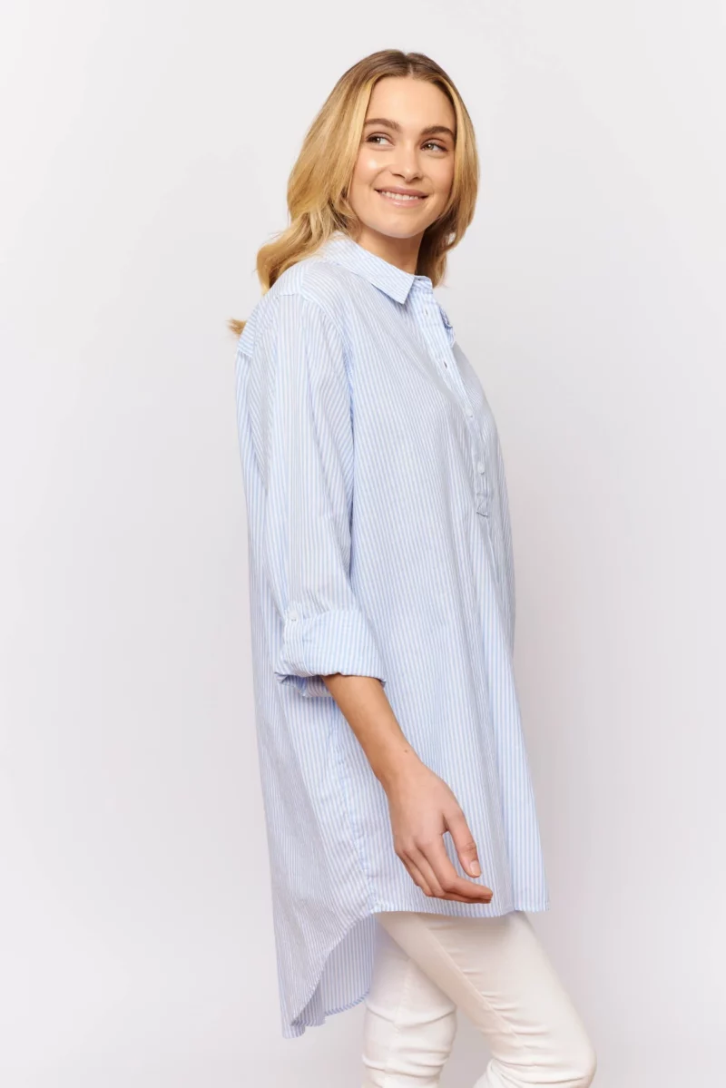alessandra shirts overshirt in blue stripe voile 31268499161142 scaled