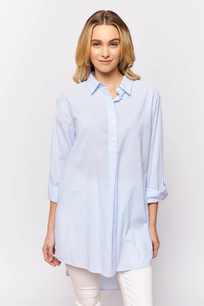 alessandra shirts overshirt in blue stripe voile 31268499193910 scaled