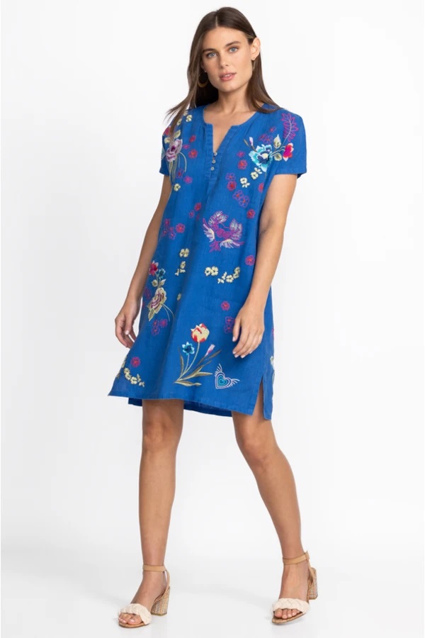 Johnny Was Jessi Button Front Linen Dress - Thyme Clothing