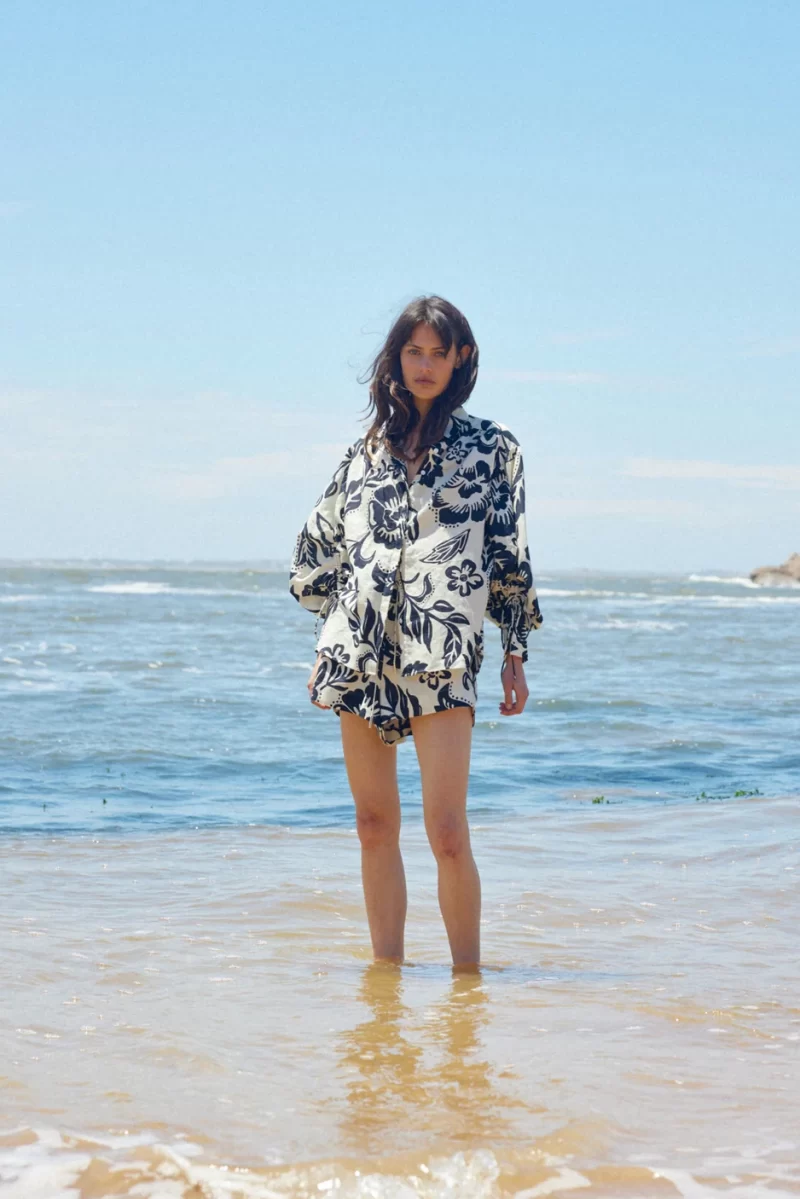 Kinney Ashton Shirt Sea Floral - Thyme Clothing