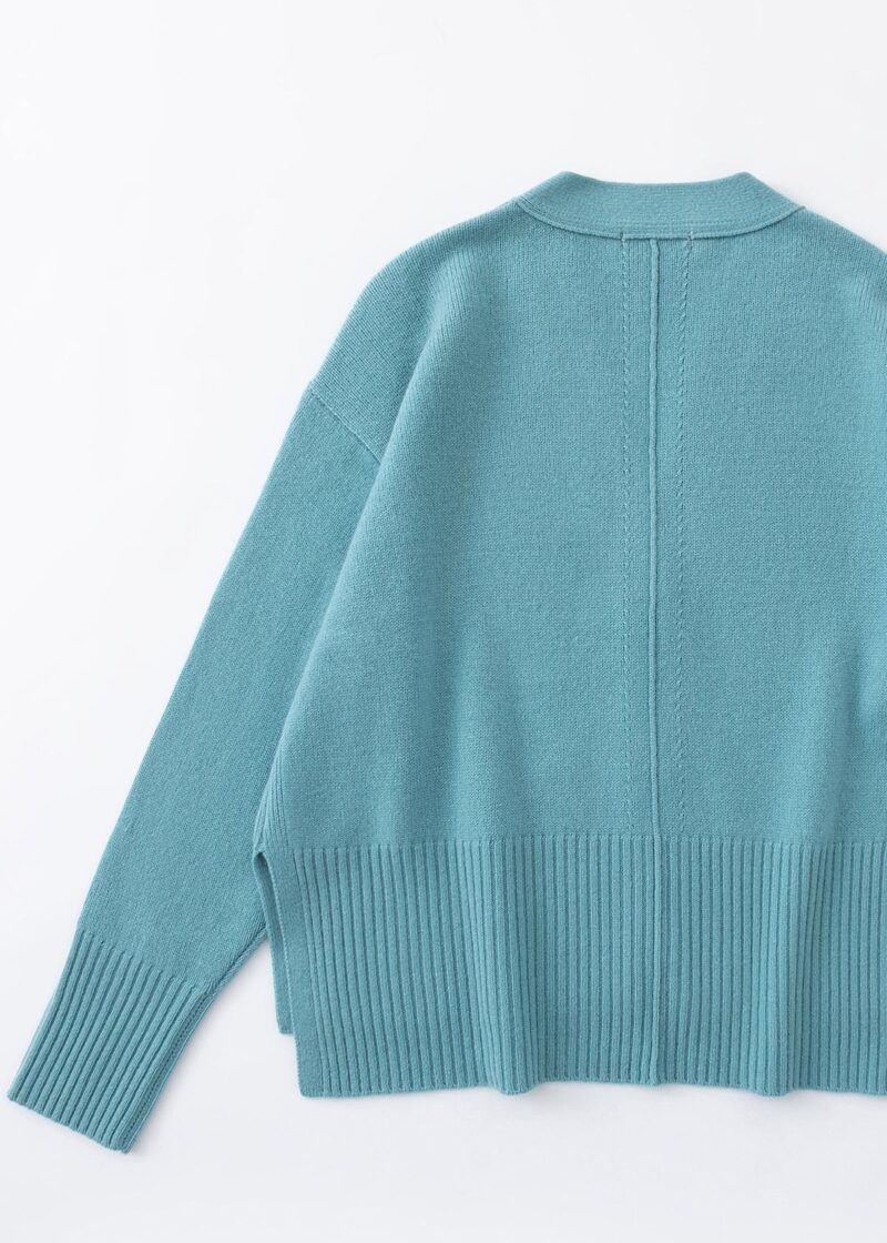 Aleger Cashmere Blend Hi Low Oversized Cardigan N.99 Sicily Blue - Image 4