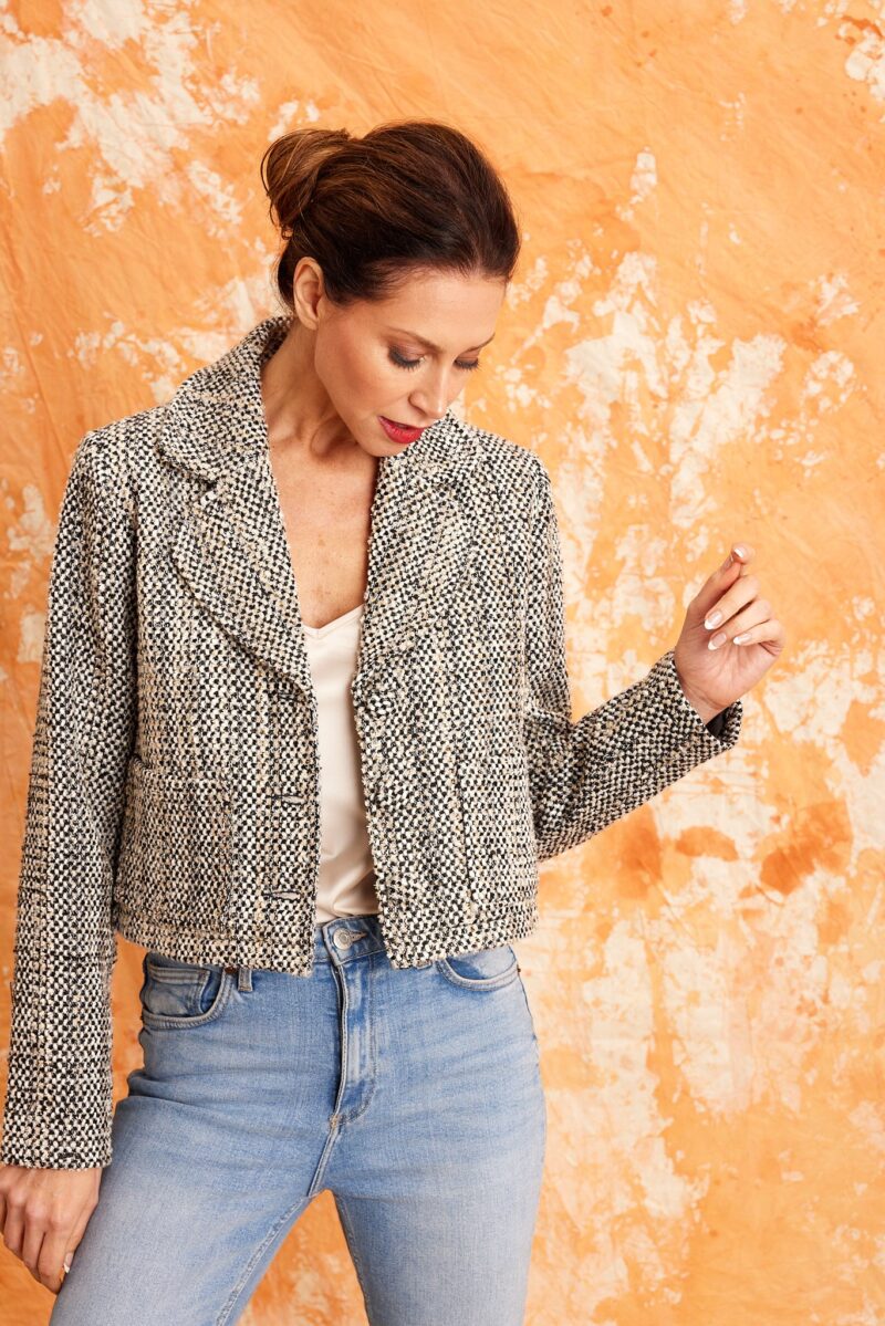 Kamare Aziza Boucle Jacket Black and White