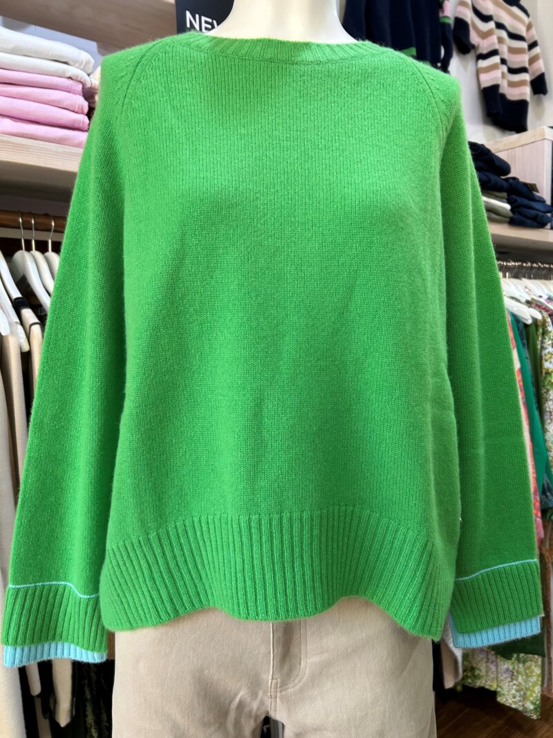 Alessandra Katerina Cashmere Sweater in Lime Green - Image 2