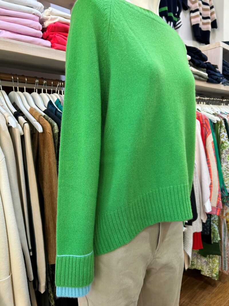 Alessandra Katerina Cashmere Sweater in Lime Green - Image 3