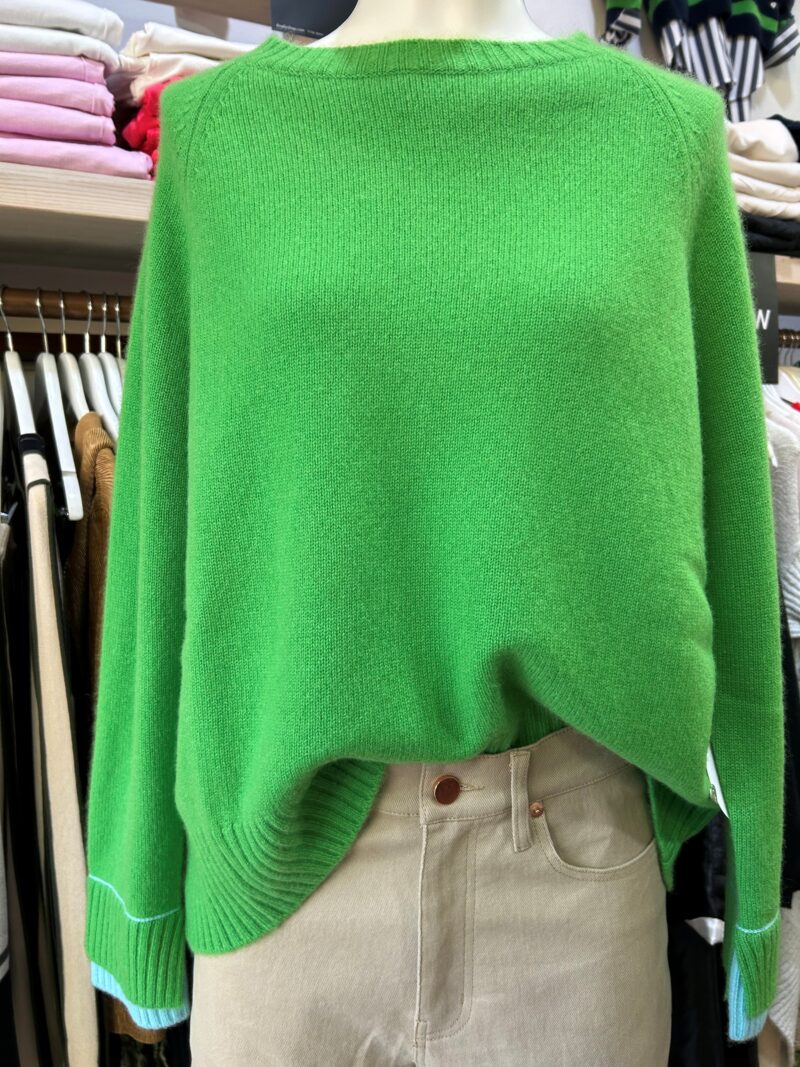 Alessandra Katerina Cashmere Sweater in Lime Green - Image 5