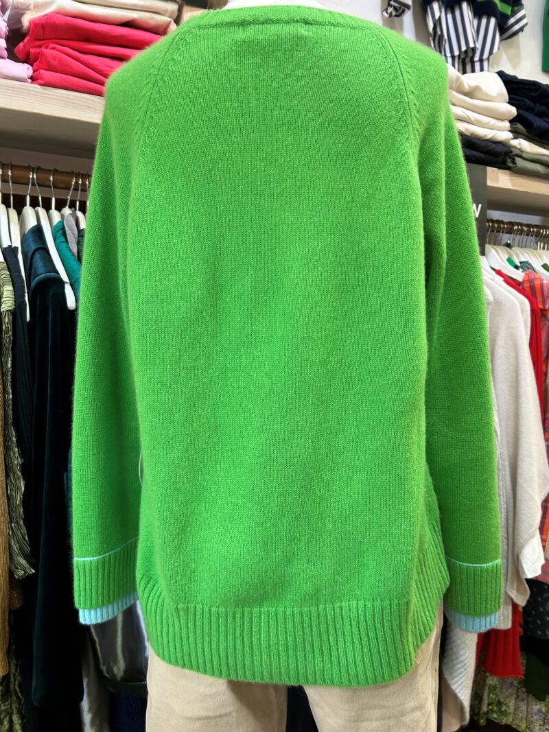 Alessandra Katerina Cashmere Sweater in Lime Green - Image 7