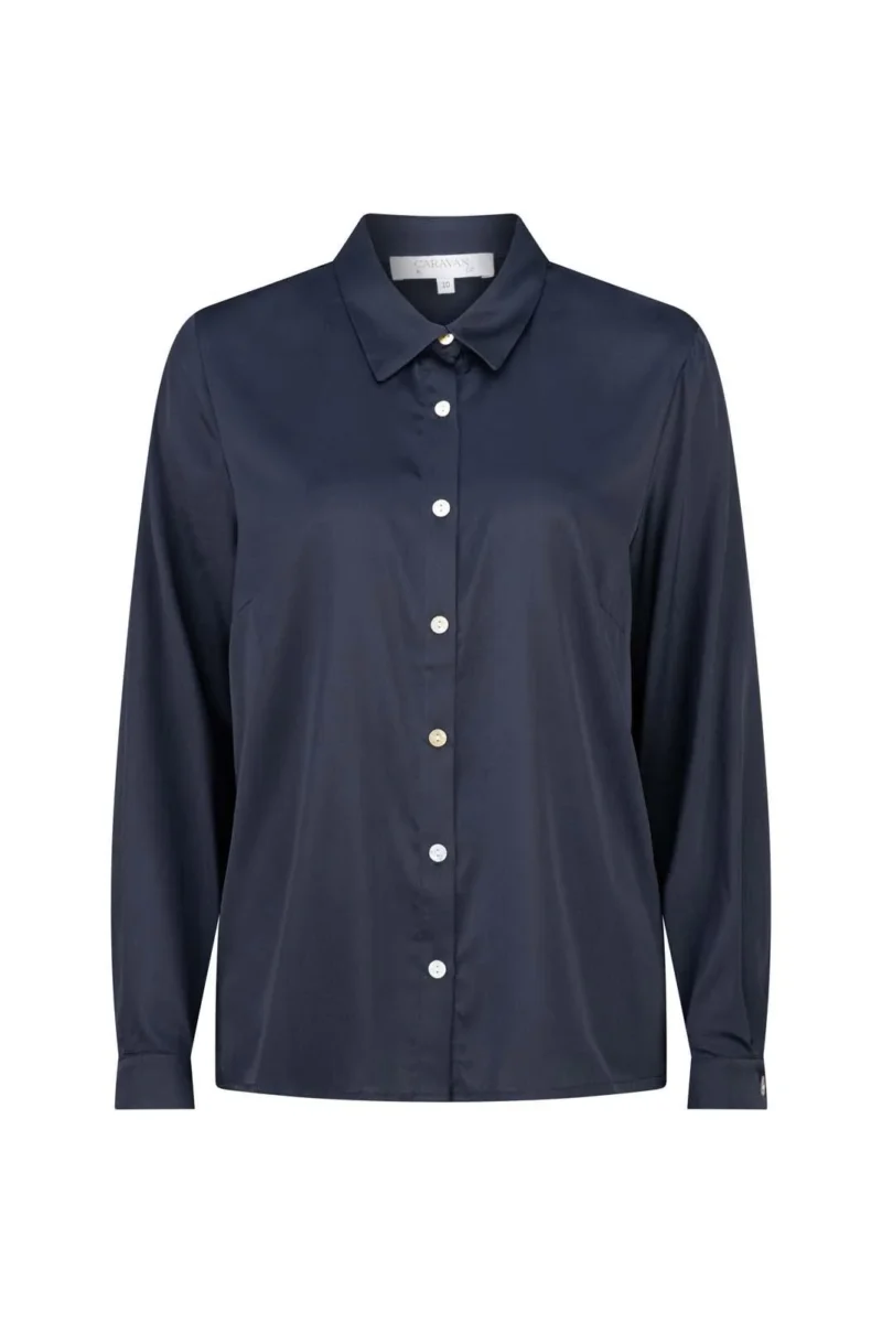 Lightness of Being Classic Silk Shirt Midnight 1