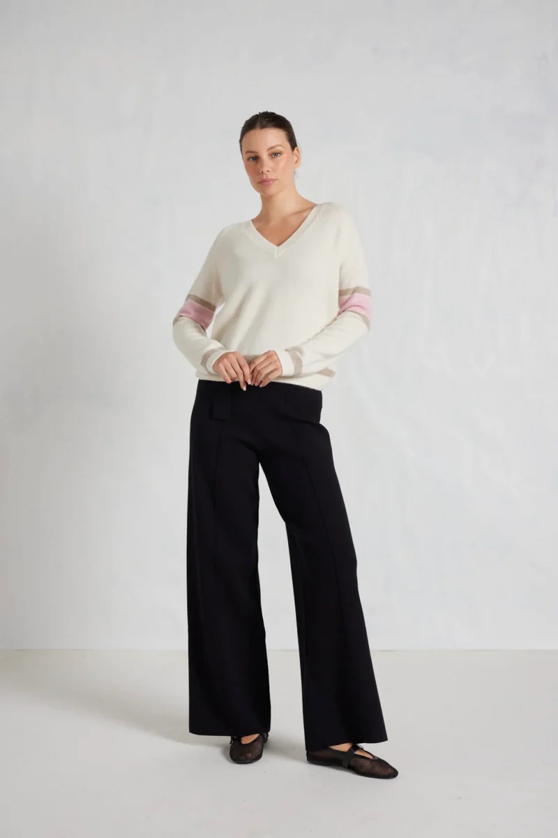 Alessandra Percy Cashmere Sweater in Cloud Dancer