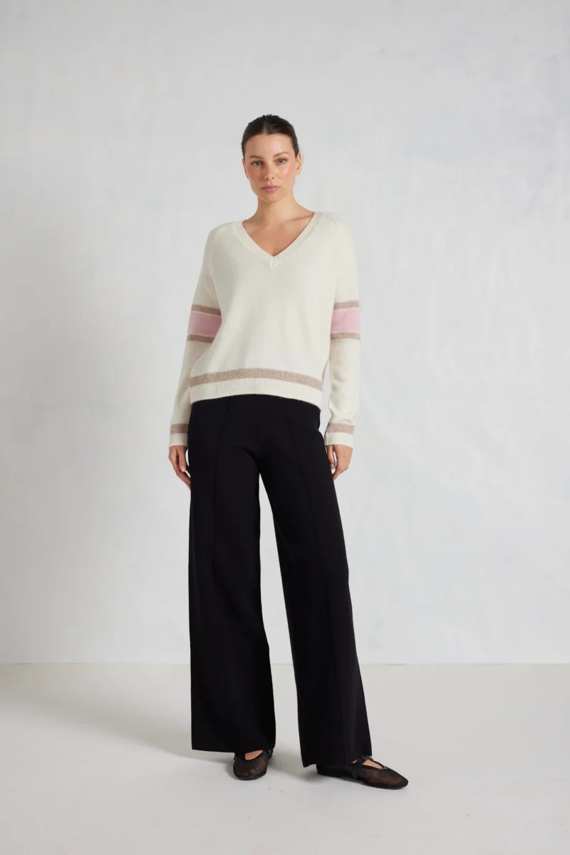 Alessandra Percy Cashmere Sweater in Cloud Dancer - Image 3