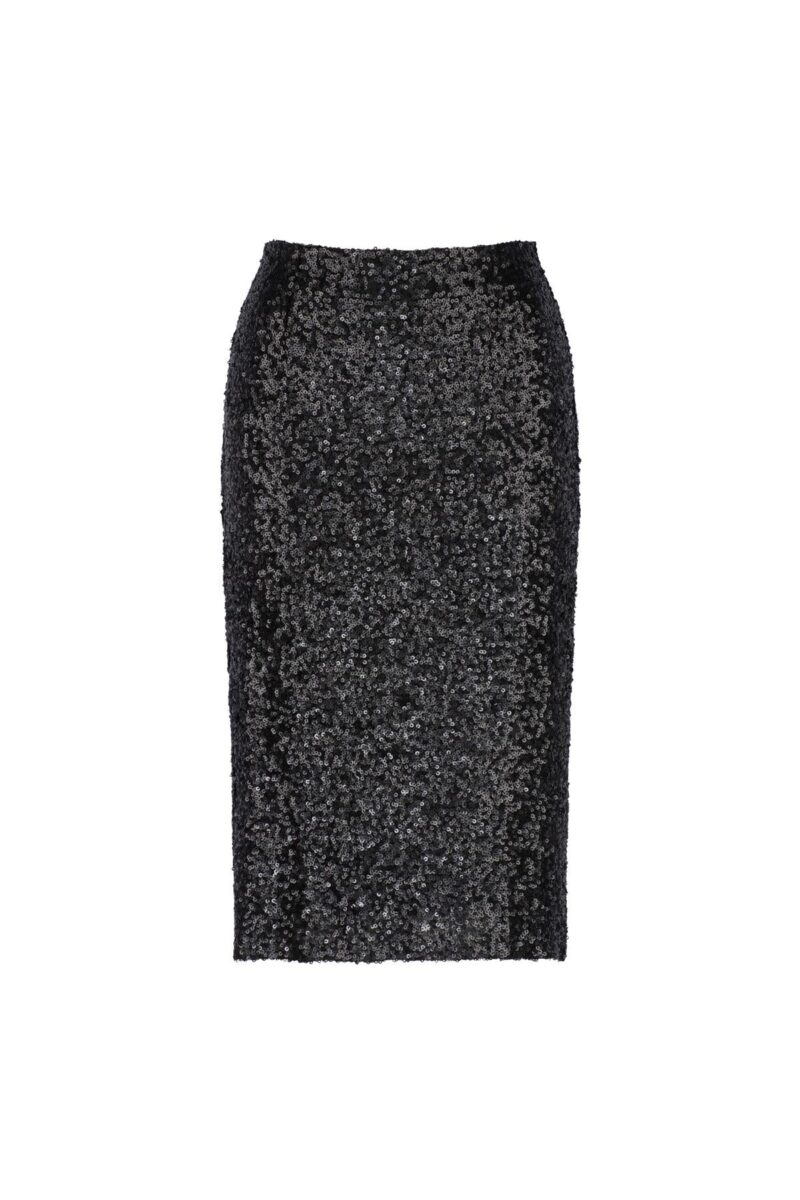 Sequin Pencil Skirt Black 2