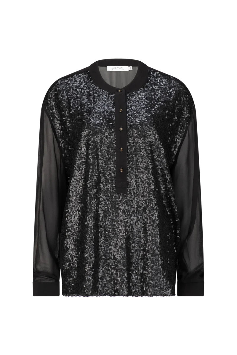 Sequin Tuxedo Shirt Black 1 e1716778600886