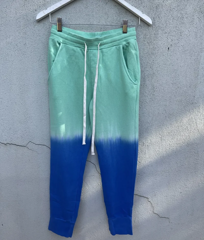 Sophie Moran Green Blue tye dye trackpants 1