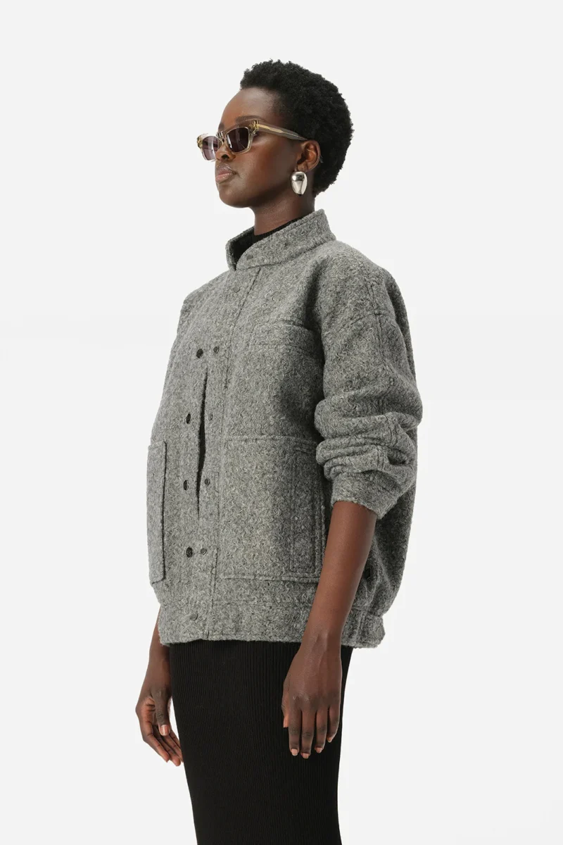 Elka Collective Leo Charcoal Bomber Jacket - Image 2