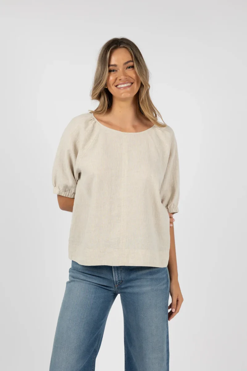 Humidity Lagoon Linen Blouse Natural