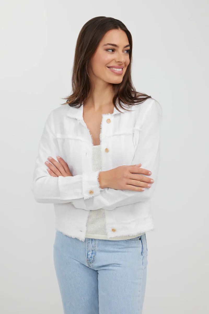 HS24215 BELLA LINEN JACKET WHITE HS24601 HARLOW TANK IVORY 1