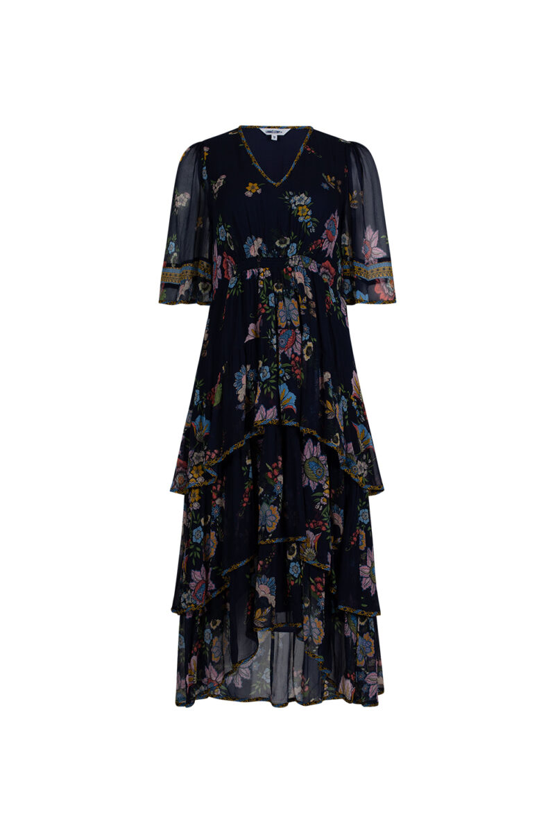 LS2731 Gala Layered Dress Indigo Multi FR