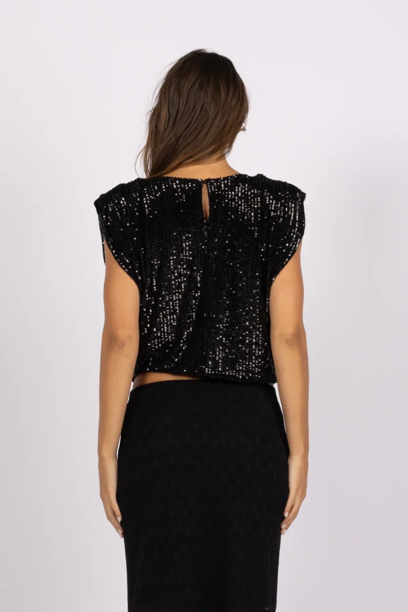 Joey The Label Venus Sequin Top Black - Image 5