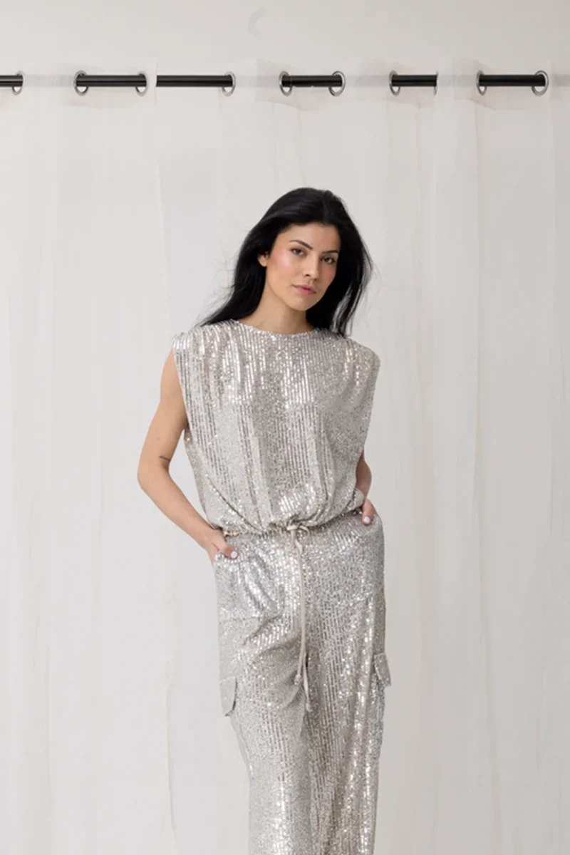 Joey The Label Venus Sequin Top Silver - Image 11