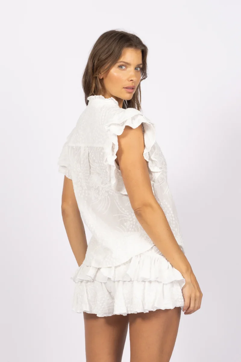 Joey The Label Daisy Ruffle Blouse White - Image 5