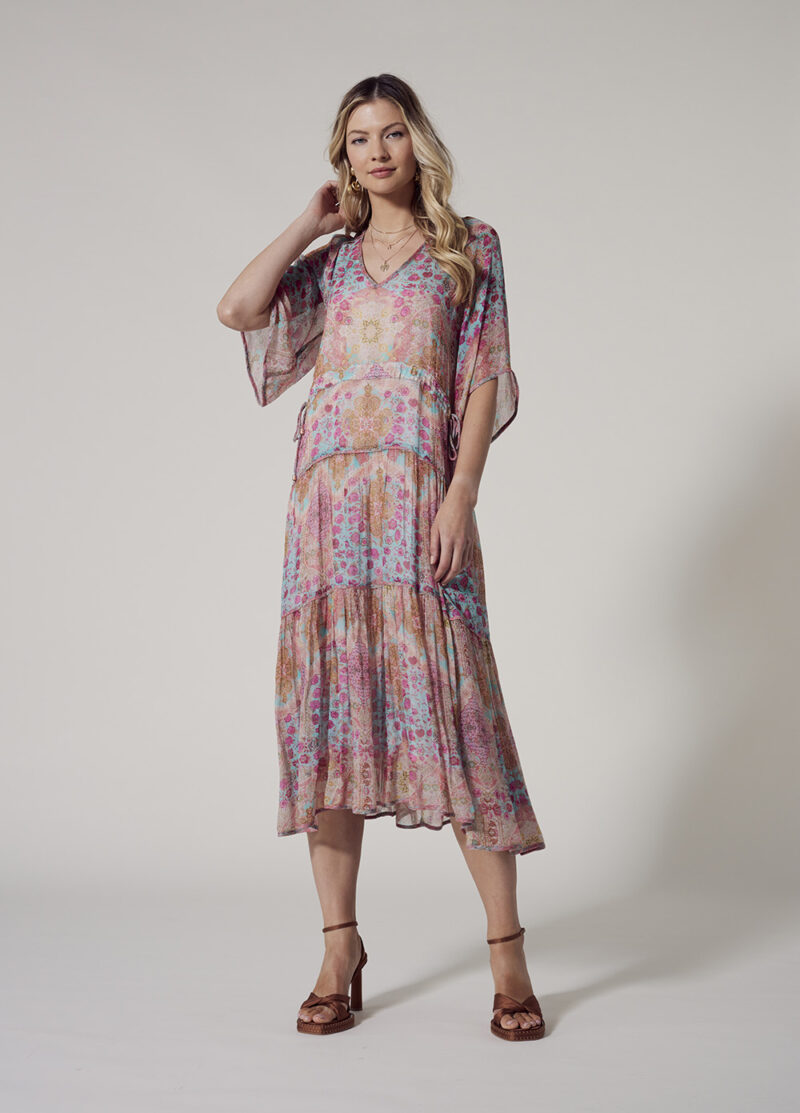 Loobie's Story Ravello Midi Dress Aqua Multi