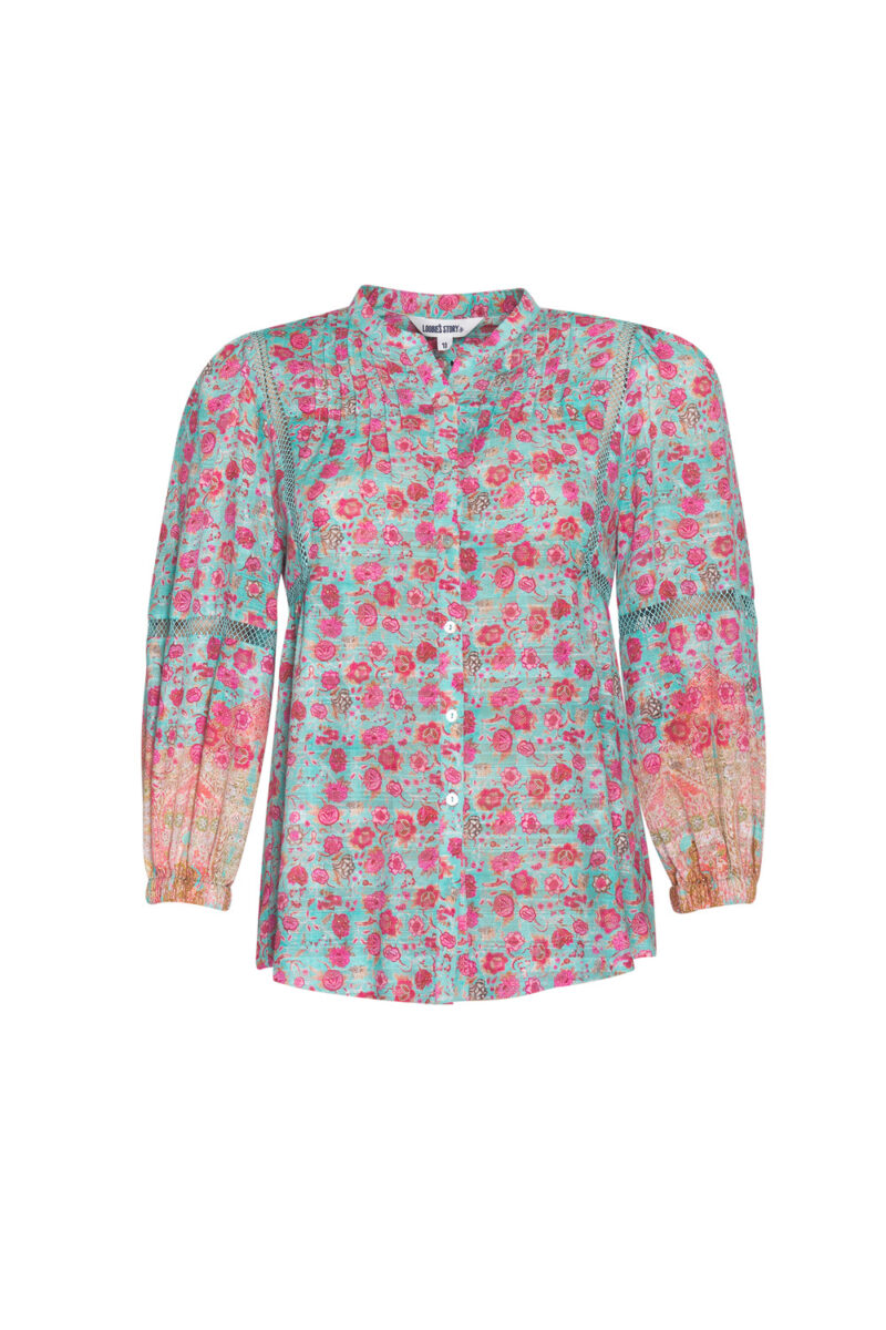 Loobie's Story Ravello Shirt Aqua Multi - Image 2