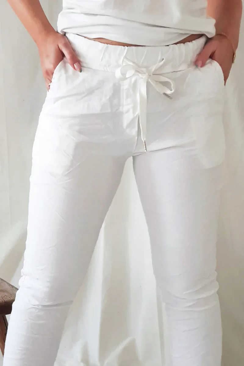 Bypias Stretch Joggers White - Image 2