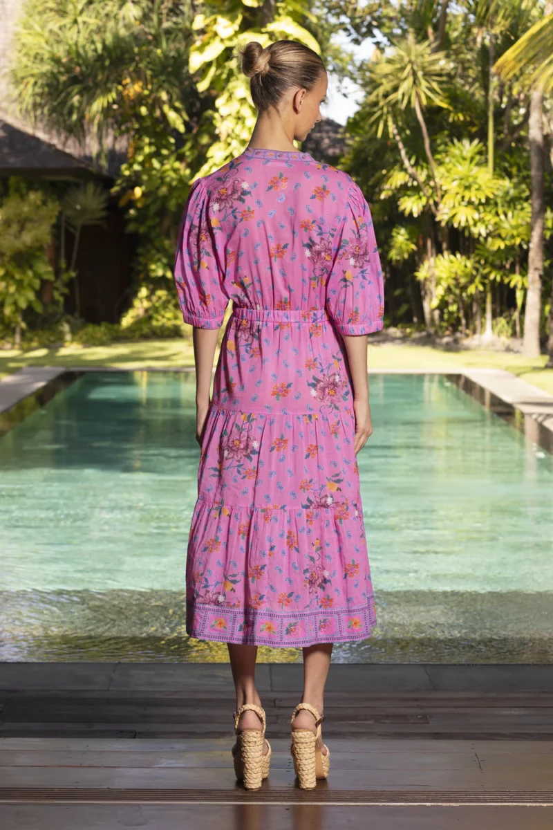 Lola Australia Poet Midi Dress Lotus Pink - Image 3