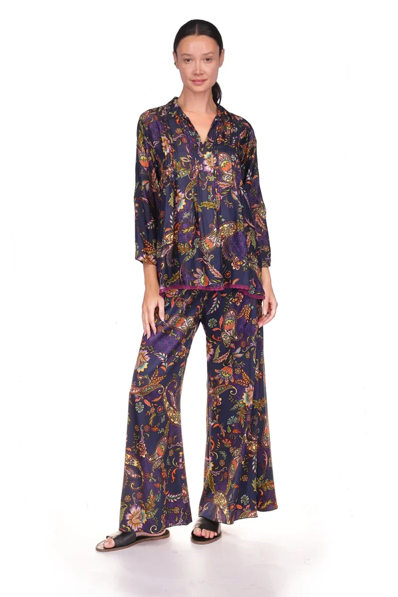 Johnny Was Axelle Wide Leg Pant Comono Paisley Print