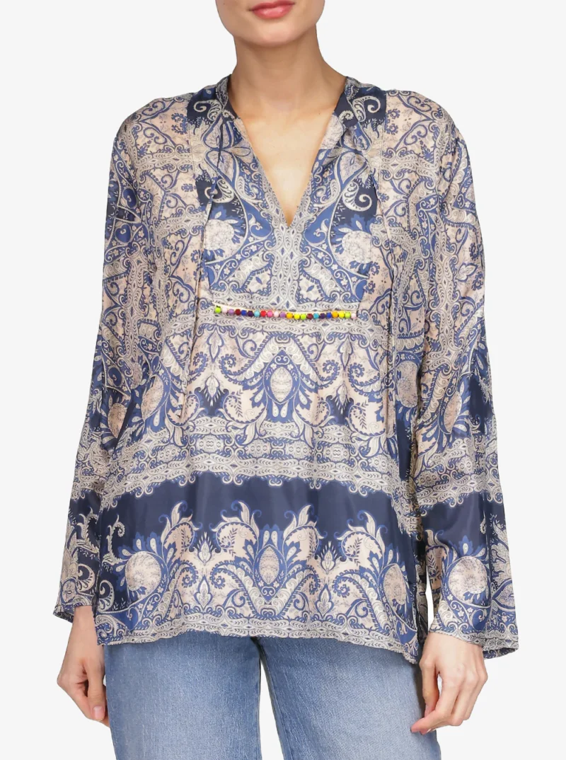 Johnny Was Coriander Blouse Roman Paisley