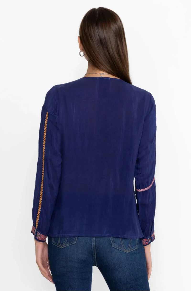 Johnny Was Catina Blouse Primavera Beacon Blue - Image 4