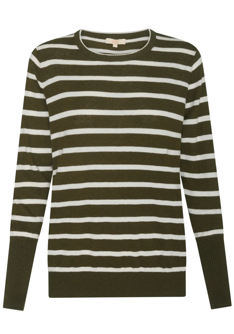 POL Clothing Liora Knit Khaki Pebble Stripe - Image 2