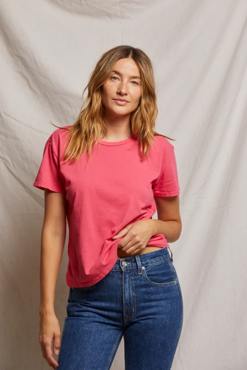 Perfect White Tee Harley Boxy Crew Pink Bloom - Image 3