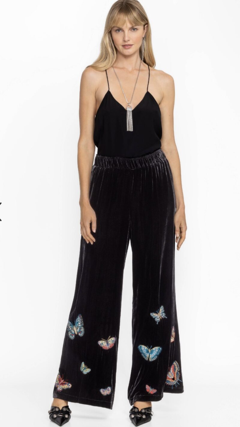 Johnny Was Velvet Seamed Wide Leg Pant Luciana