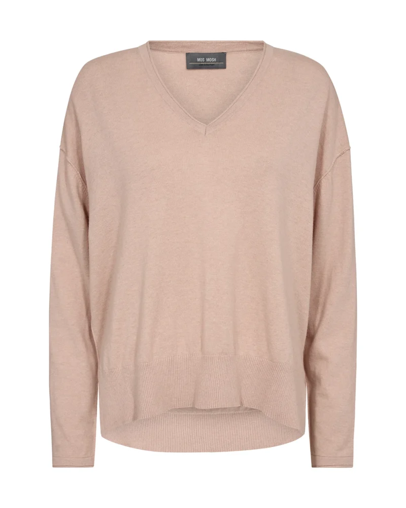 Mos Mosh Tani V Neck Knit Rose Smoke - Image 3