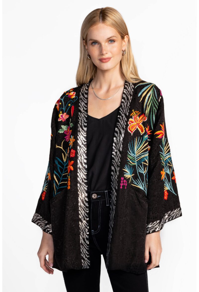 Johnny Was Monica Lined Kimono Black