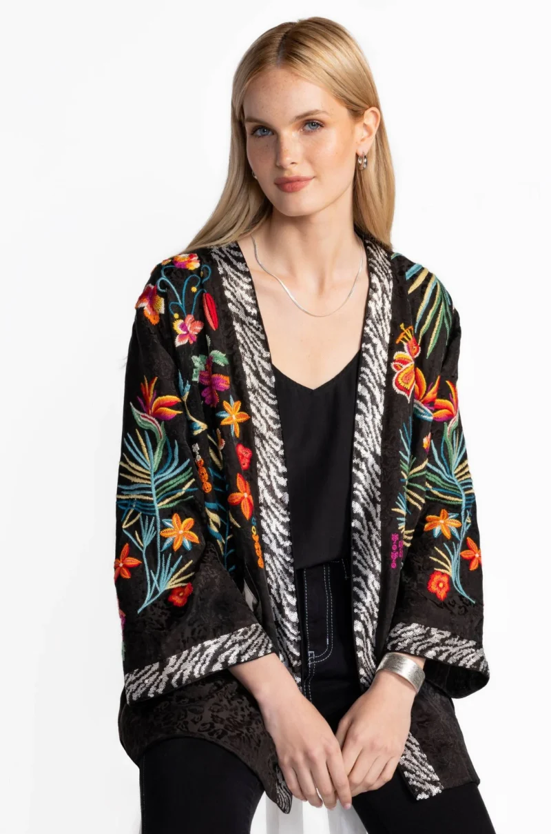 Johnny Was Monica Lined Kimono Black - Image 4